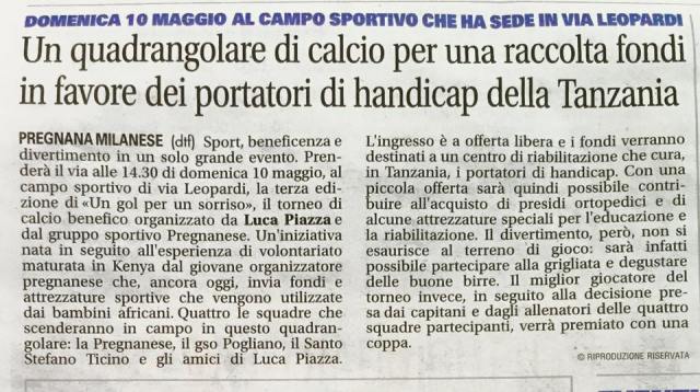 Articolo che parla del successo dell'evento