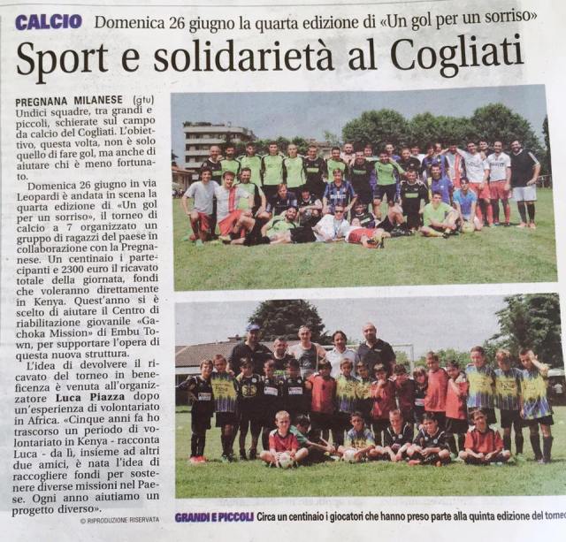 Articolo che racconta del successo dell'evento